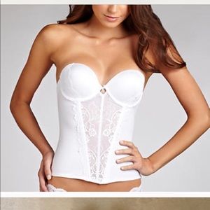 White lace up corset